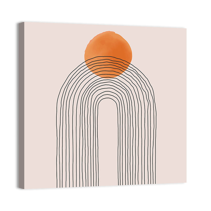 Layered Arch Sun Abstract Wall Art as a canvas print