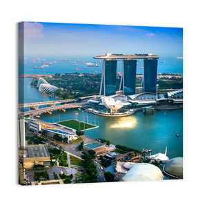 Singapore City Skyline At Sunset Wall Art