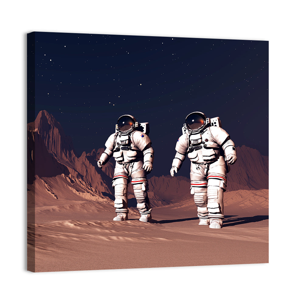 Two Astronauts on Desert Planet Wall Art
