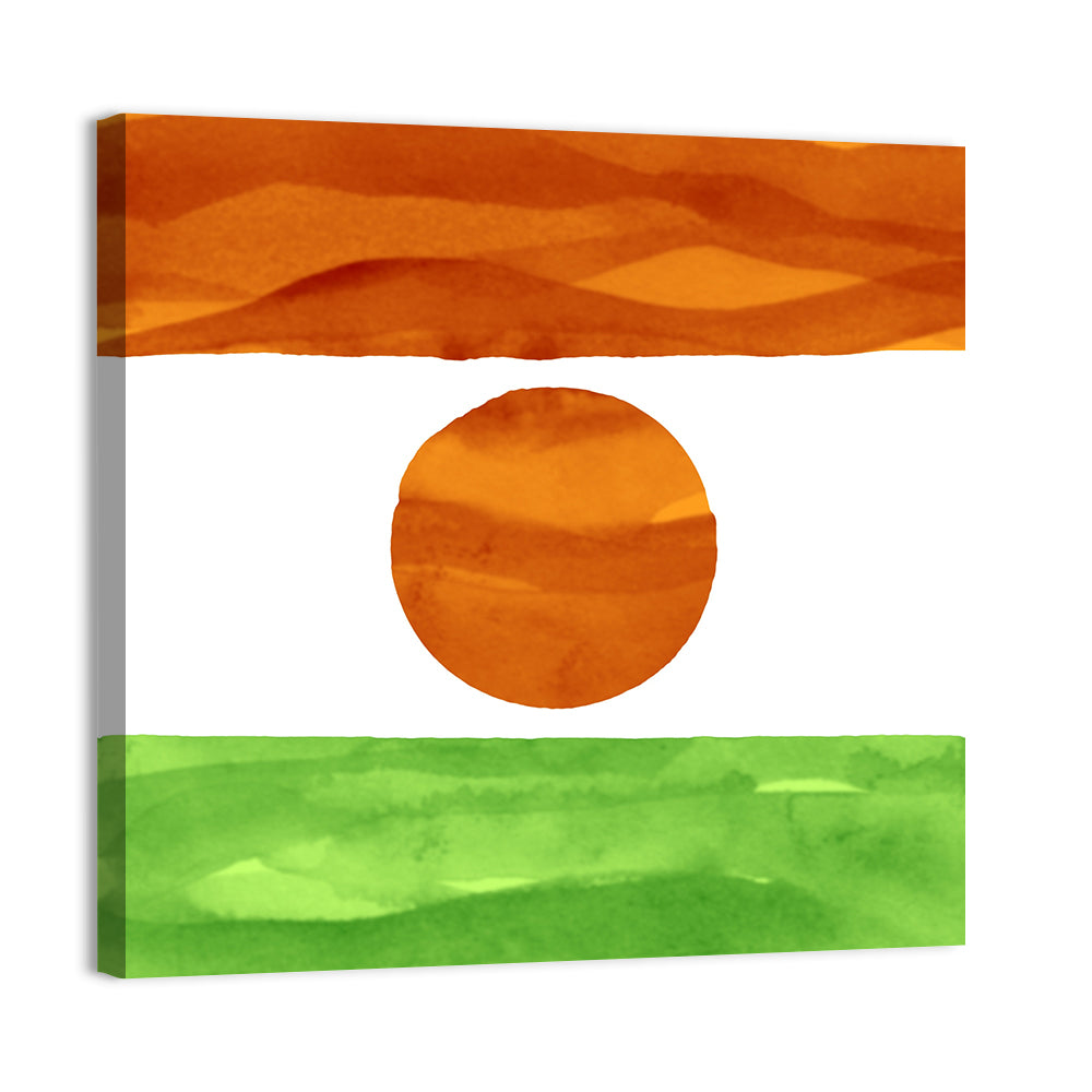 Niger Flag Watercolor Tricolor Wall Art