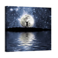 Silhouette Before Full Moon Wall Art