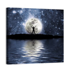 Silhouette Before Full Moon Wall Art