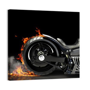 Black Motorcycle Burnout Wall Art