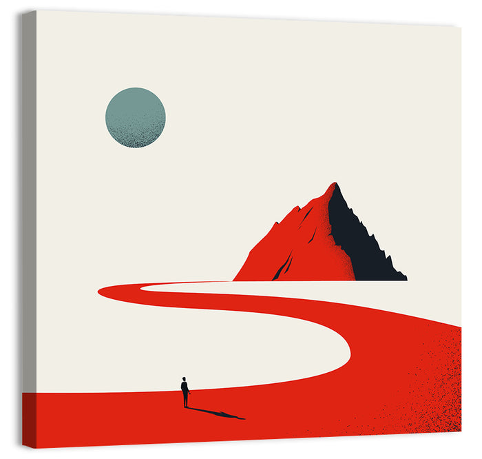 Career Path Mountain Illustration Wall Art as a canvas print