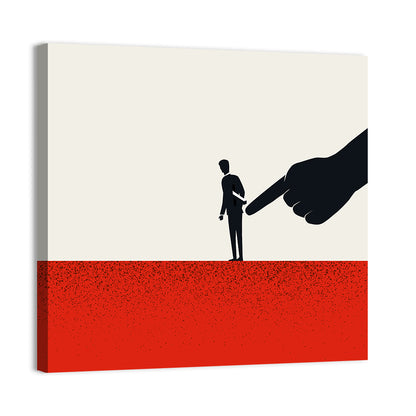 Giant Hand Pointing at Man Wall Art