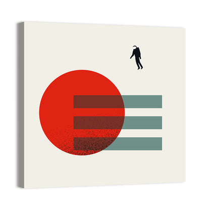 Minimalist Astronaut and Red Planet Wall Art