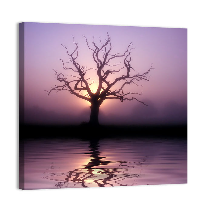 Bare Tree at Dawn Wall Art as a canvas print