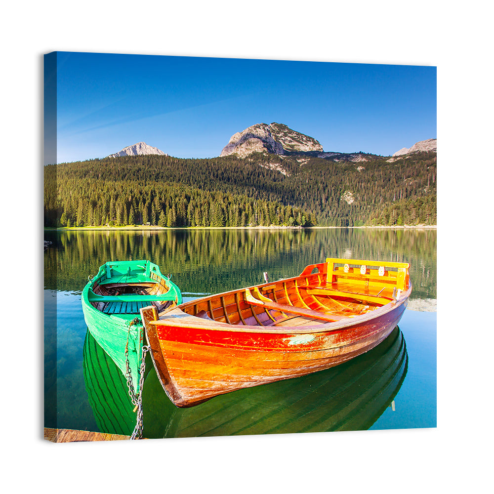 Boats at Black Lake Montenegro Wall Art