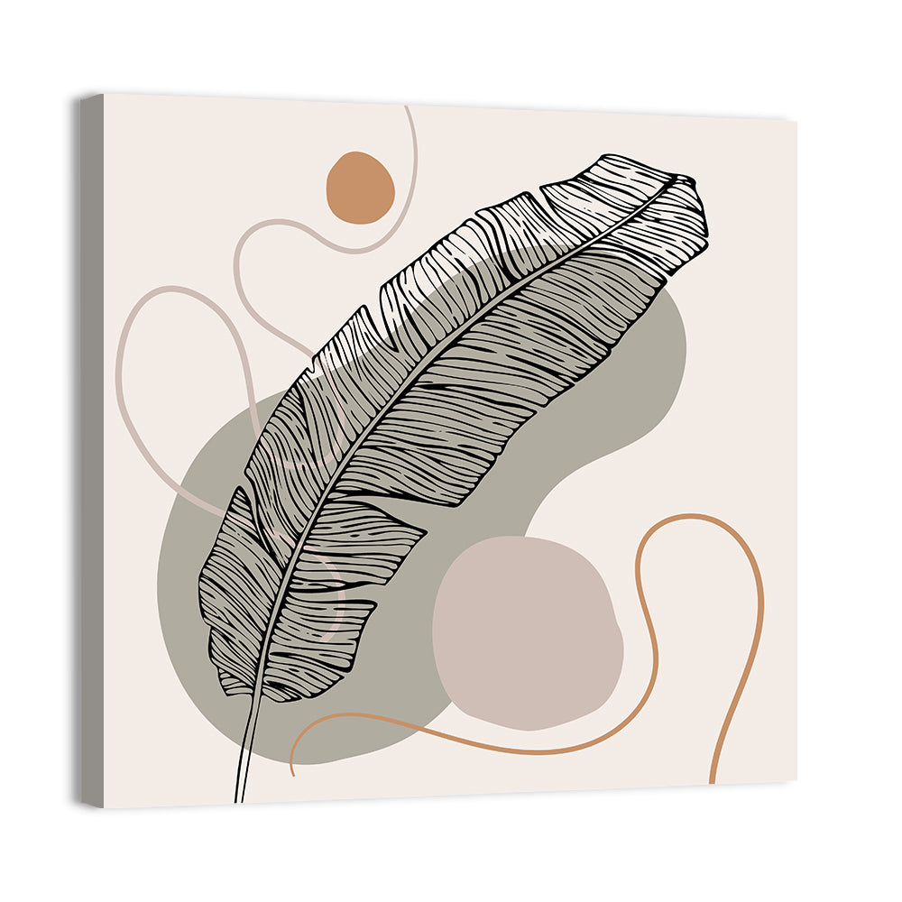 Minimalist Leaf Illustration Wall Art, canvas print, square