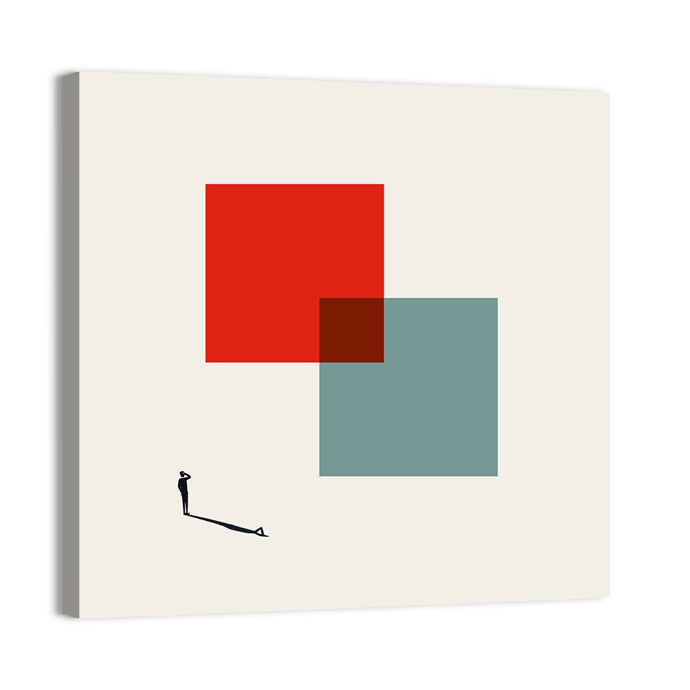 Silhouette with Overlapping Squares Wall Art