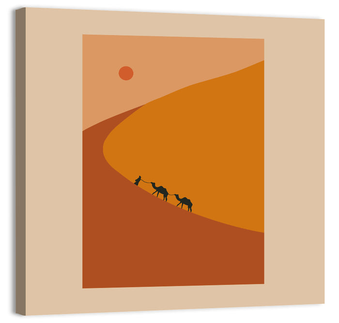 Minimal Desert Caravan Wall Art as a canvas print