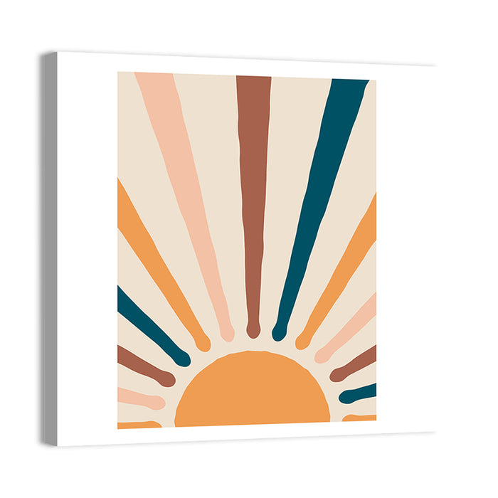 Boho Sunburst Abstract Wall Art as a canvas print