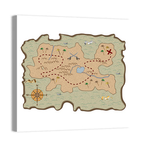 Pirate Treasure Map Wall Art