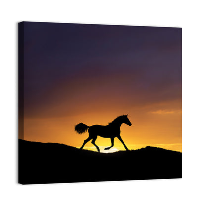 Running Horse Silhouette Wall Art