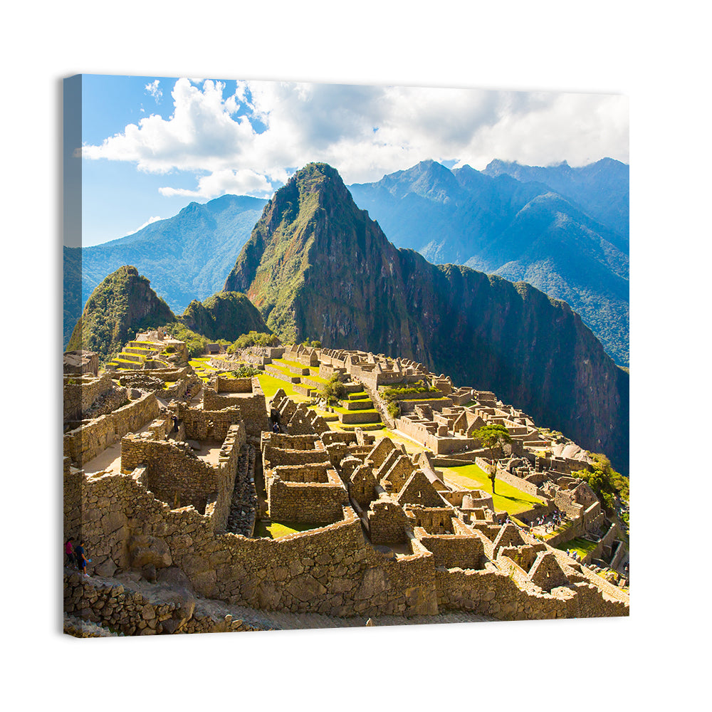 Terraced Ruins of Machu Picchu Wall Art, canvas print, square
