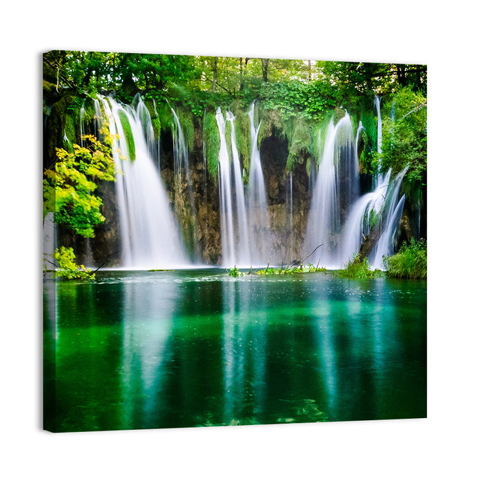 Plitvice Lakes Waterfalls Wall Art as a canvas print