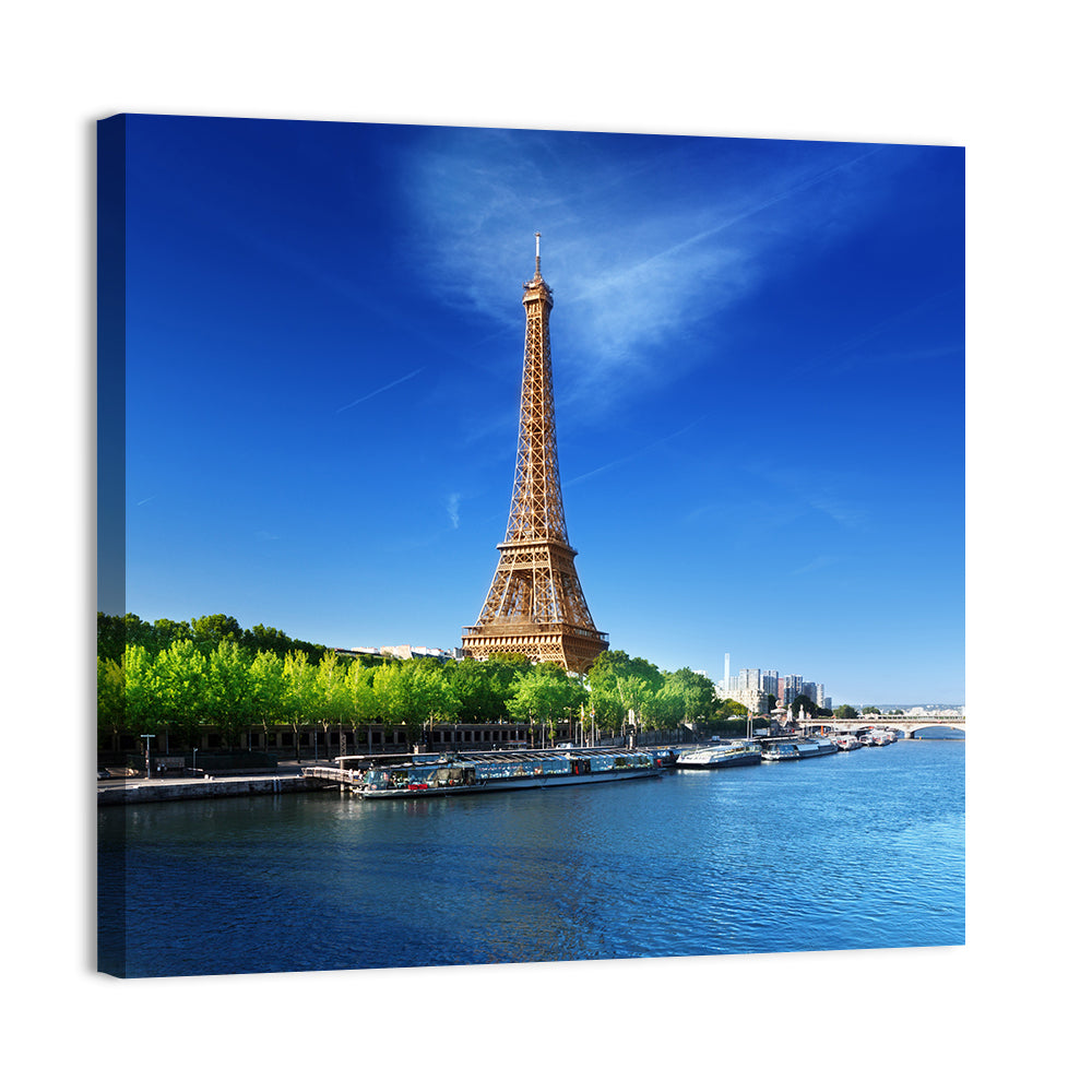 Seine In Paris With Eiffel Tower Wall Art