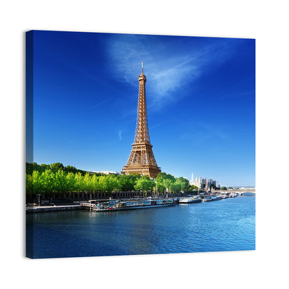 Seine In Paris With Eiffel Tower Wall Art
