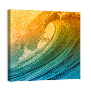 Big Ocean Wave With Sunset Wall Art