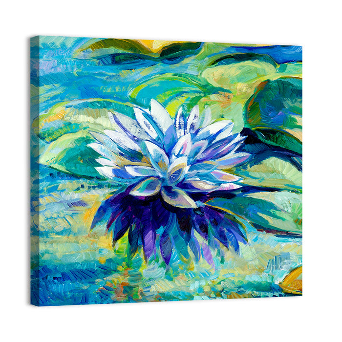 Impressionist Water Lily Study Wall Art as a canvas print