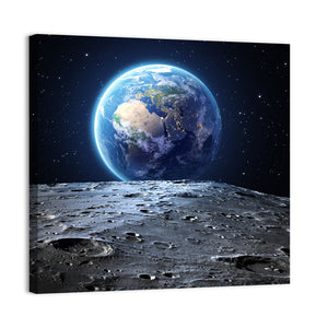 Blue Earth From Moon Wall Art