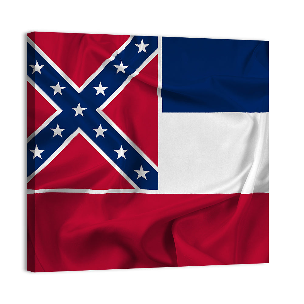 Mississippi State Flag Waving Wall Art