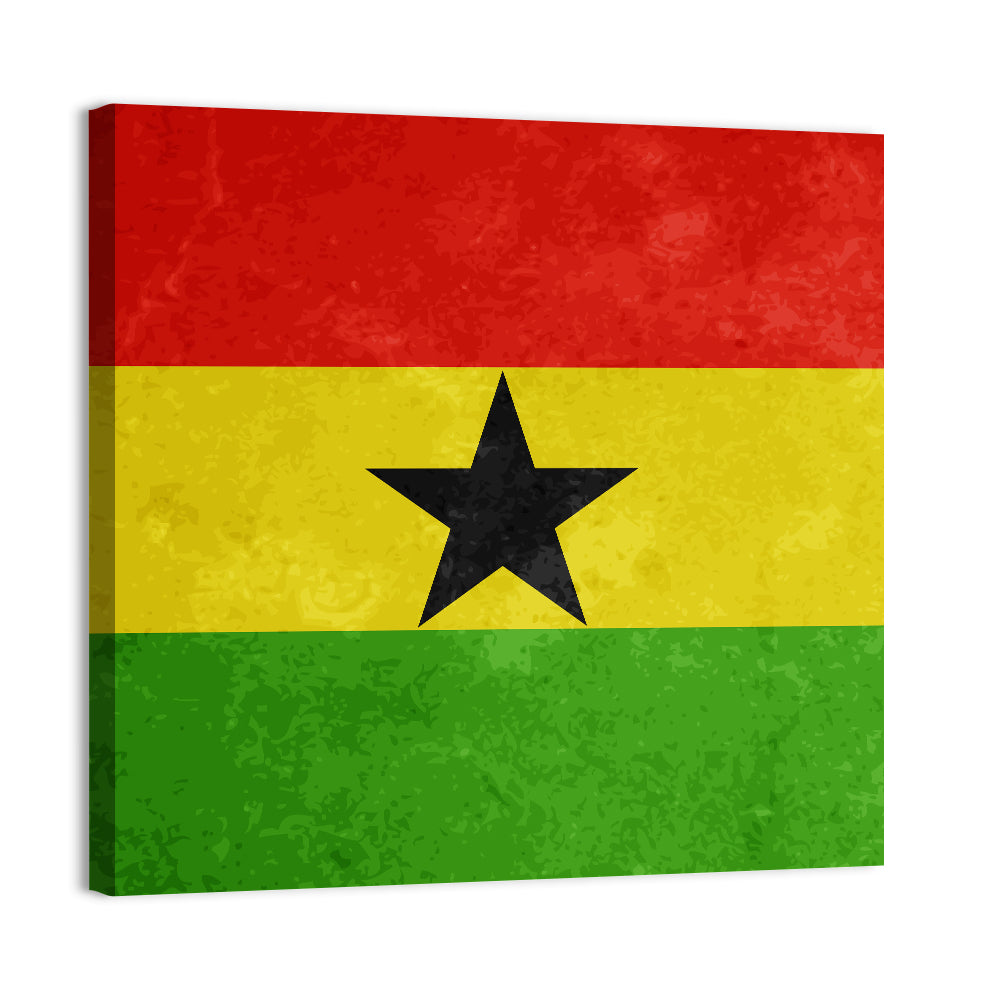 Ghana Flag with Centered Black Star Wall Art