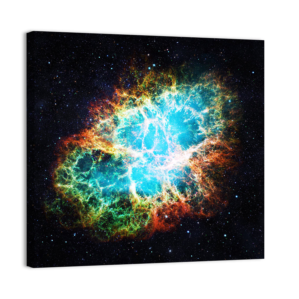 Crab Nebula Wall Art, canvas print, square