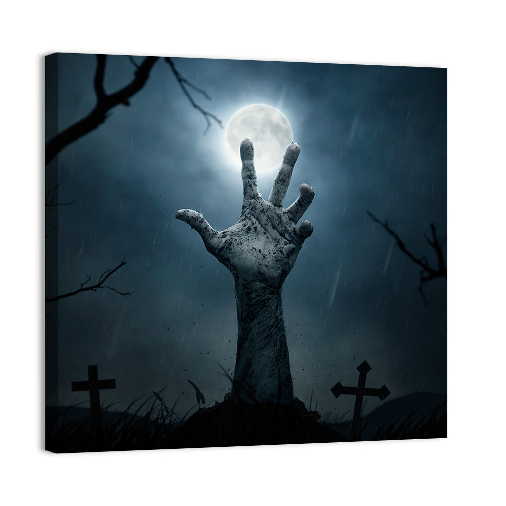 Zombie Rising Hand Wall Art