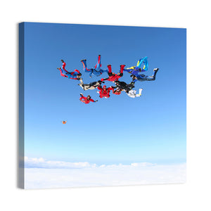 Skydivers In Air Wall Art