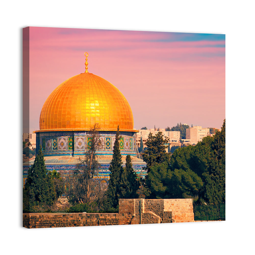 Dome of the Rock at Golden Hour Wall Art