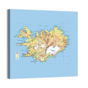 Iceland Map Wall Art