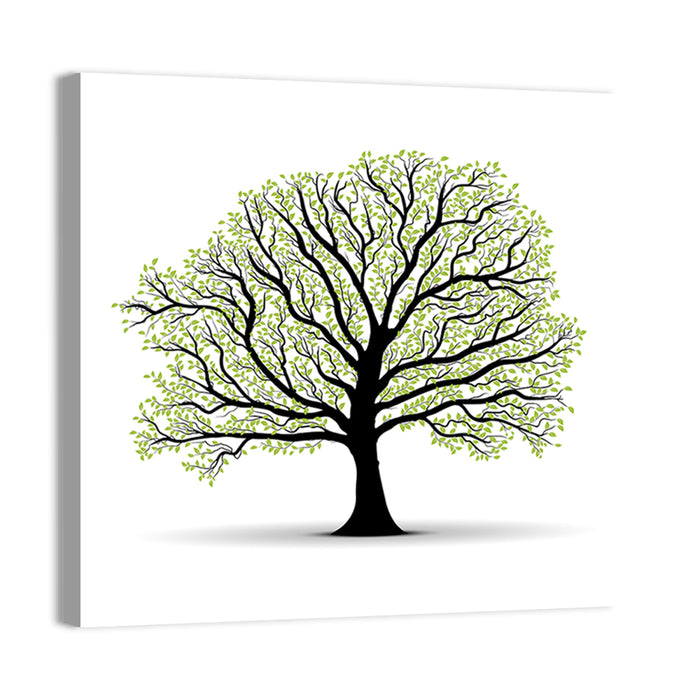 Deciduous Tree Silhouette Wall Art as a canvas print