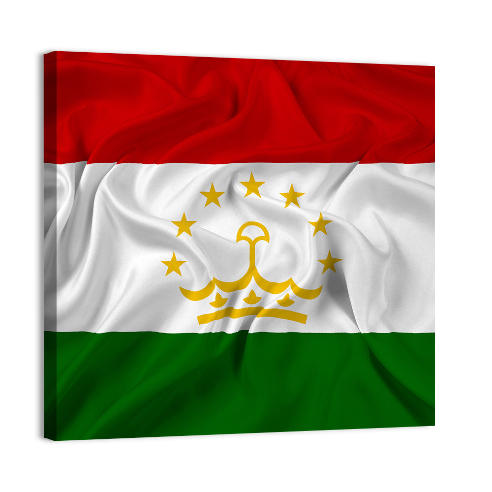 Tajikistan Flag with Crown Emblem Wall Art
