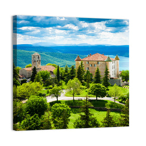 Chateau & Church In Aiguines France Wall Art