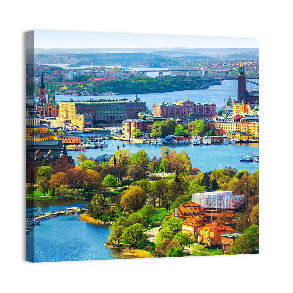 Gamla Stan Harbor Panorama Wall Art