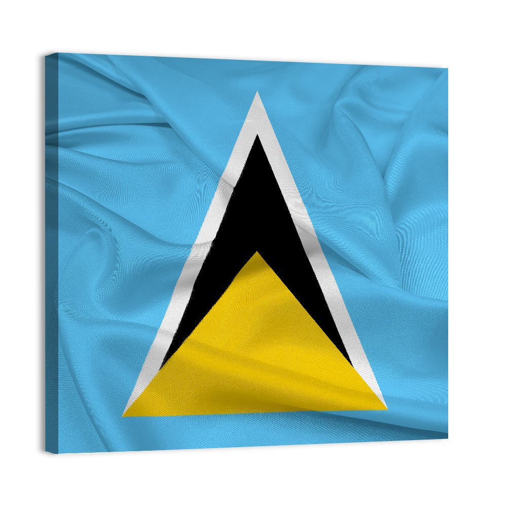 Saint Lucia Flag Geometric Design Wall Art