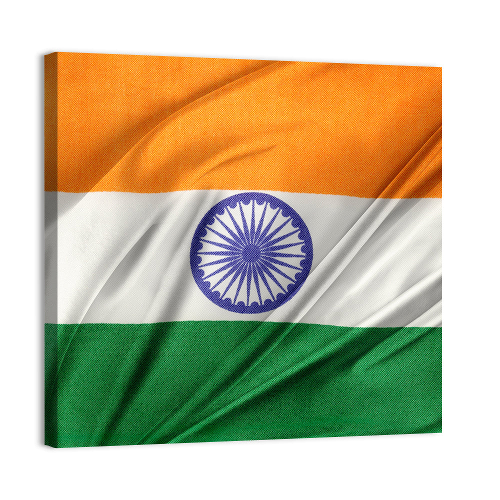 Indian Tricolor with Ashoka Chakra Wall Art