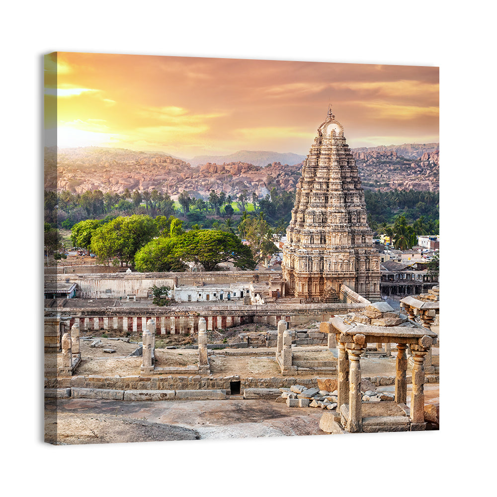 Virupaksha Temple at Sunrise, Hampi Wall Art