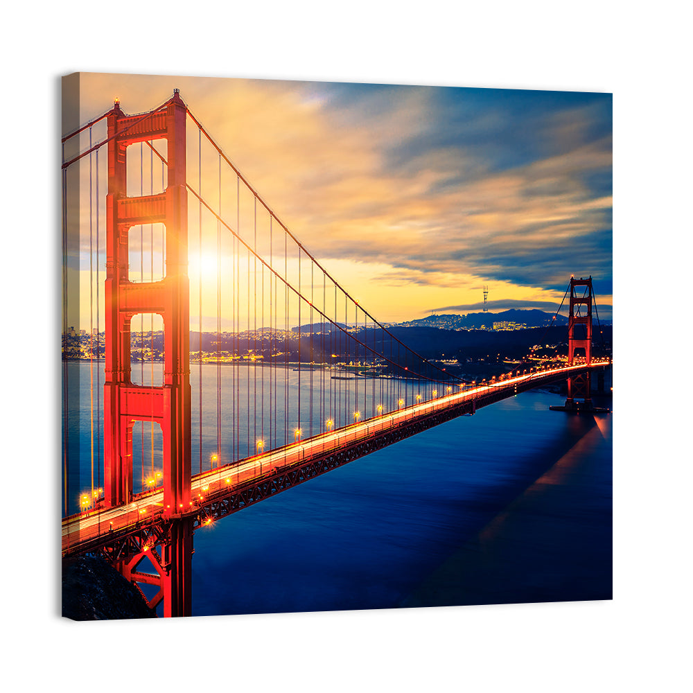 Sunrise Over Golden Gate Bridge Wall Art