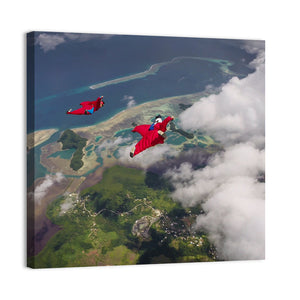 Wingsuit Flying Over Palau Coast Wall Art