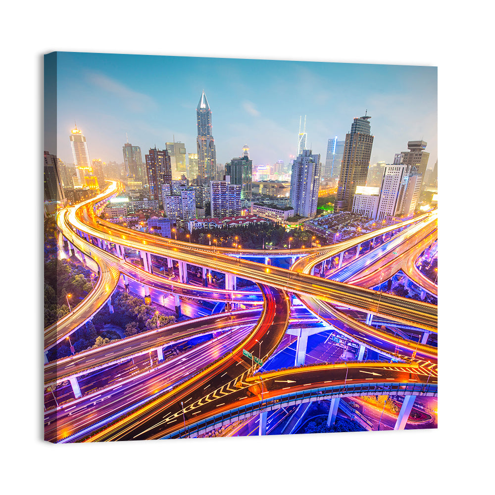 Shanghai Highways Skyline Wall Art