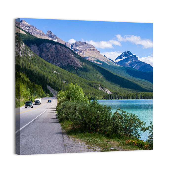 Waterfowl at Banff Lake Wall Art as a canvas print