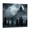Moonlit Magic Castle Silhouette Wall Art