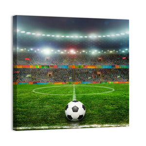 Soccer Ball On Stadium Wall Art