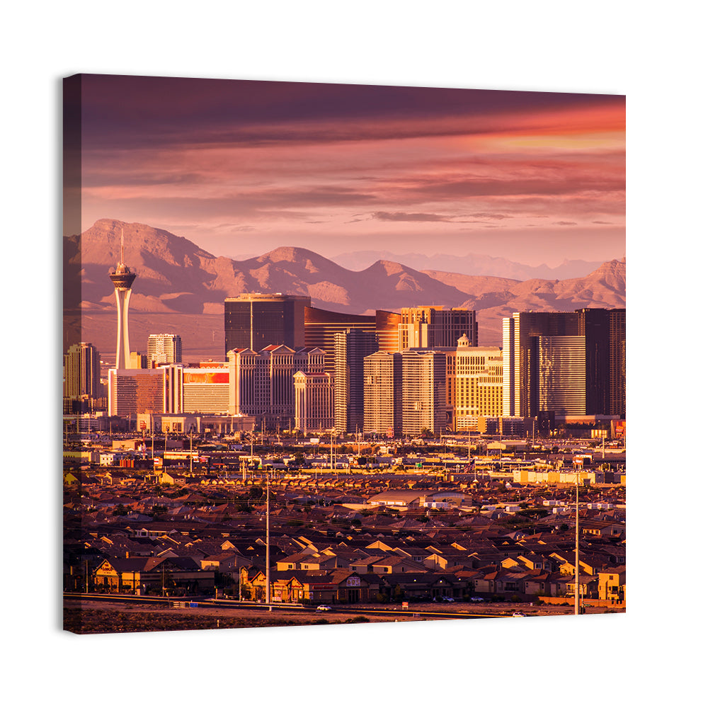 Las Vegas Strip Skyline Sunset Wall Art