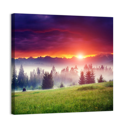 Fantastic Mountain Glowing By Sunlight Wall Art