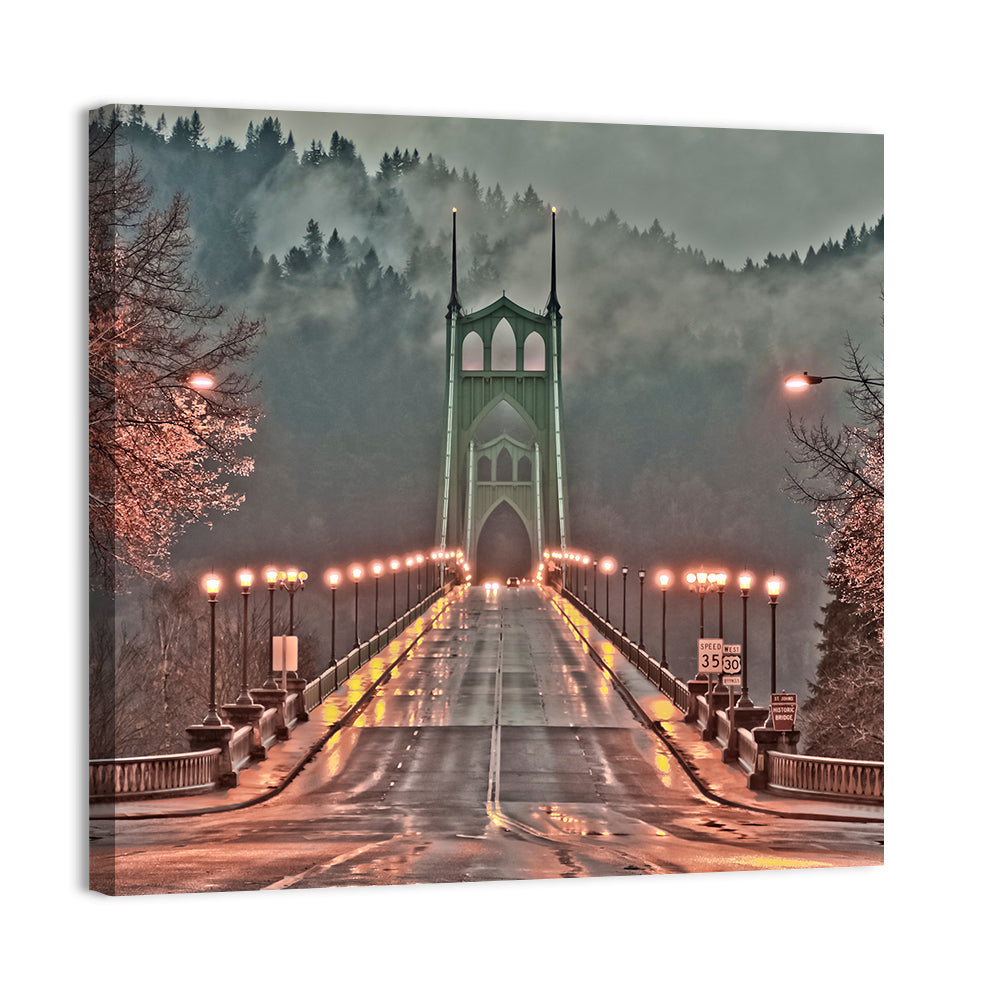 St. Johns Bridge at Dusk Wall Art