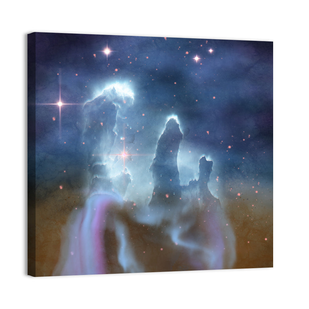 Eagle Nebula Pillars of Creation Wall Art, canvas print, square