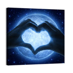 Moon Heart Silhouette Wall Art